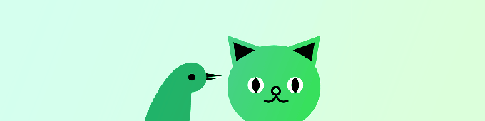 gato piscante pássaro verde