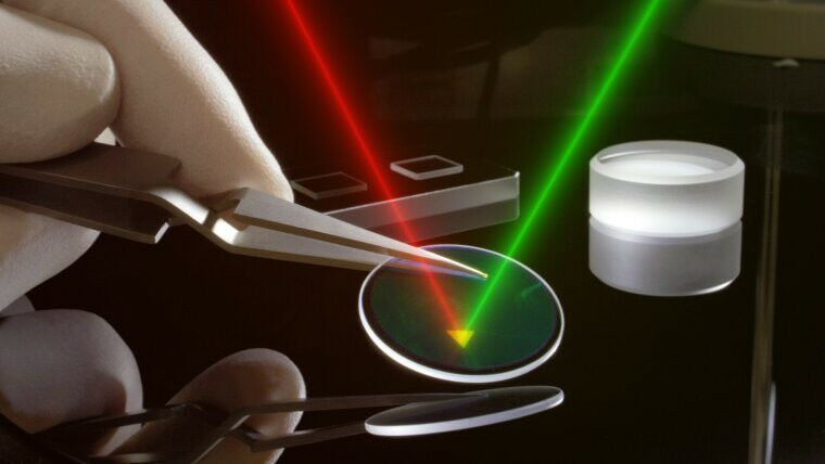 Visualização artística: Transformação das propriedades da luz por metamateriais 2D.