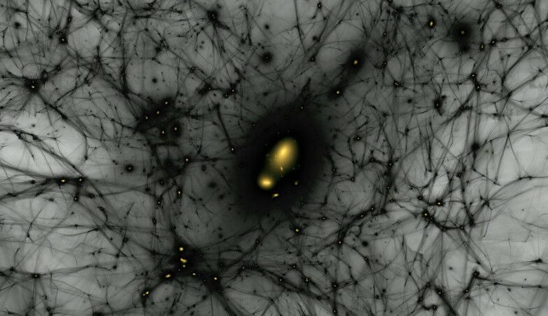 Simulação da formação de estruturas de matéria escura desde o início do universo até hoje