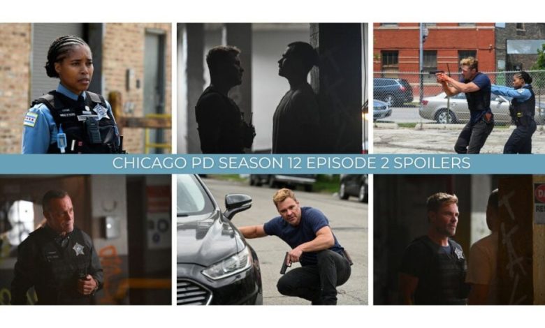 Uma colagem de spoiler com imagens de Chicago PD S12E02.