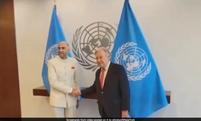 Índia comprometida com a revitalização da ONU: Embaixador Harish para Antonio Guterres