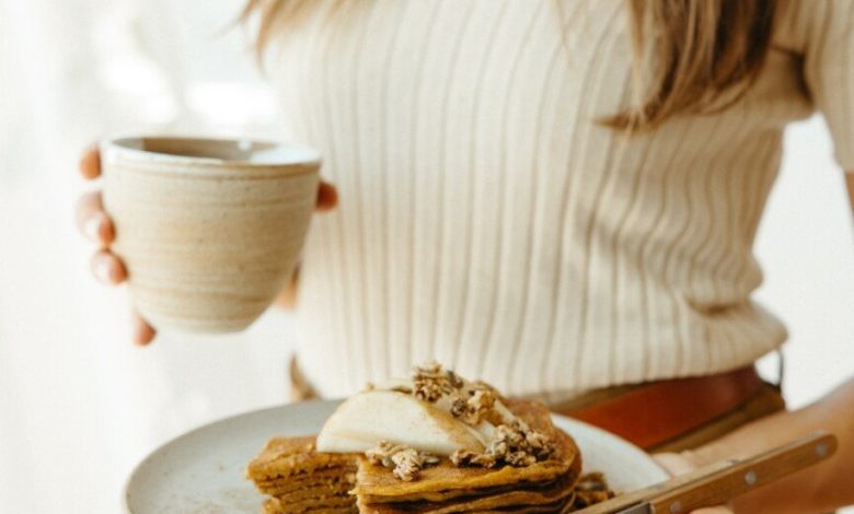 Receita de panquecas proteicas de abóbora