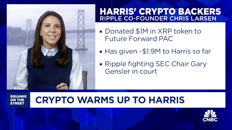 Doadores de criptografia elogiam Kamala Harris