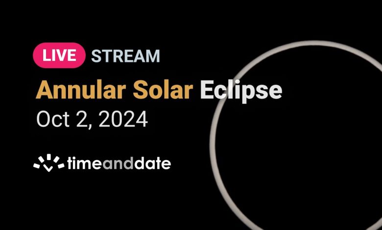 AO VIVO: Eclipse Solar Anular - 2 de outubro de 2024 - YouTube