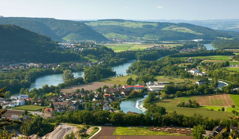 Confluência dos rios Aare, Reuss e Limmat no cantão de Aargau (Foto: