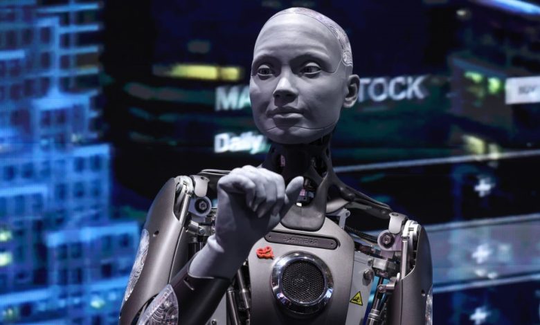 An artificial intelligence powered Ameca robot that looks uncannily human.