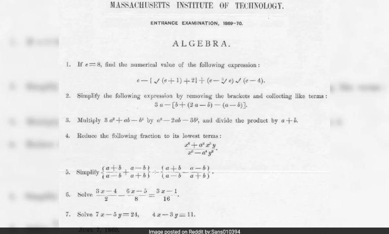 O artigo do exame de admissão do MIT de 1869 se torna viral por ser muito fácil, você consegue decifrá-lo?