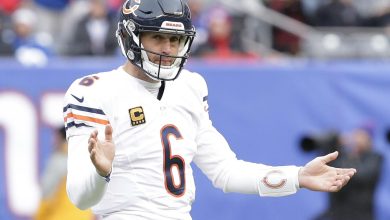 Chicago Bears Jay Cutler reage após pênalti